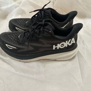 Hoka Black and White Athletic Shoes